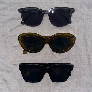 SUNGLASSES SET - Women's Sunglasses Set - Black, Gray, Brown